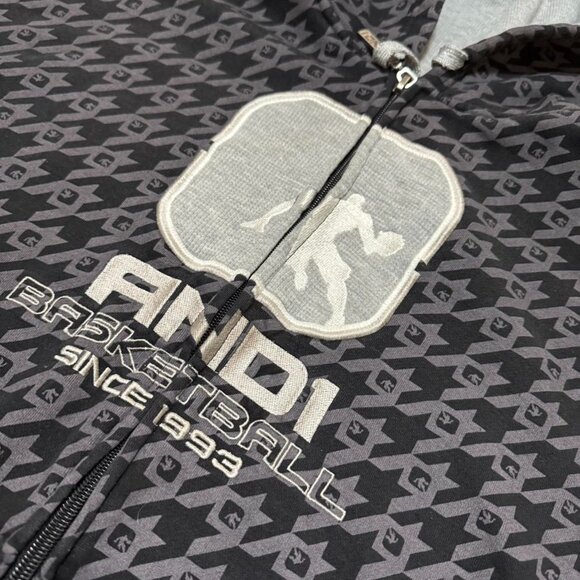 AND1 Y2K 2000s Full Zip All Over Print Basketball Hoodie - Picture 2 of 6